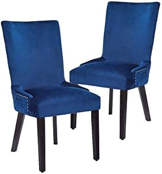 Cadeira de jantar estofada de canglong para cadeira lateral da sala de cozinha com pernas de madeira conjunto de 2, cinza