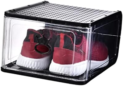 DePila 5pcs caixas de armazenamento sapatos empilháveis ​​para sapatos transparentes pequenos caixotes de plástico de engrossar recipiente