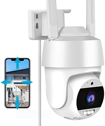 Câmera de segurança 2K Outdoor - 4MP 360 ° Visualize câmera Wi -Fi, IP66, Detecção de Movimento e Sirene, Rastreamento Automático,