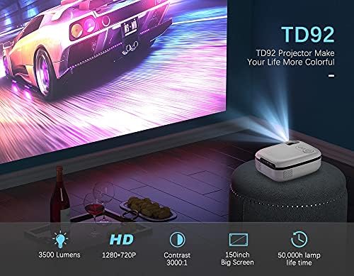 FZZDP NOVO TECH 5G MINI Projector TD92 Native 720p Smart Phone projetor 1080p Vídeo 3D Home Theatre Proyector portátil