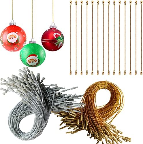 Jeymei 200pcs Ornamentos de Natal Ganchos misturam cabide de corda de ouro prateado com barbante metálico de travamento Snap para