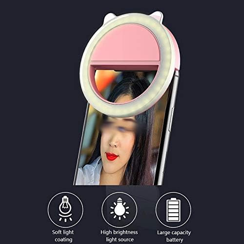 Lepsjgc mini telefone celular led selfie luz âncora lente de beleza broadcast artefato redondo anel celular de preenchimento