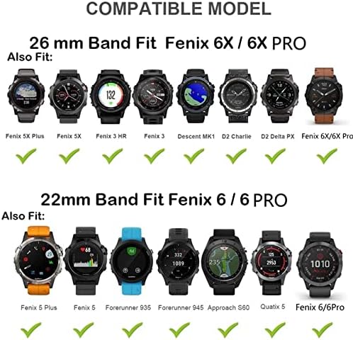 Puryn 26 22mm Oficial de parágrafos Straps de silicone Band para Garmin Fenix ​​6x 6 6s Pro 5x 5 5s mais hr RH RELEAÇÃO SPRAP