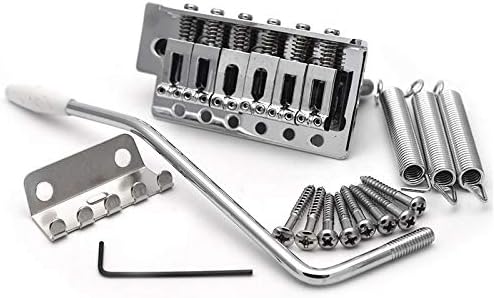 Saphue 52,5mm Guitar Stratocaster Tremolo Bridge Set para Fender Strat Squier Electric Guitar Substituição, Chrome