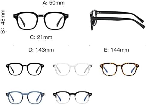 Óculos de leitura de resio para homens retro quadrado TR90 leitores feitos à mão Black Transparent