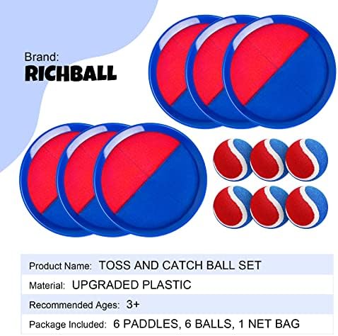 Richball atirar e pegar a bola definida para crianças de 3 a 10 anos, brinquedos de praia ao ar livre configuraram o jogo de