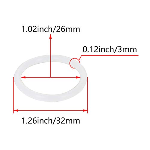 OTHMRO 10PCS BRANCO DE SILICONE DE SILICONE PARA RINGES DE VELAÇÃO, 26X32X3MM MO