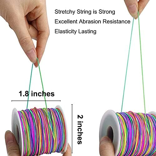 Braça elástica de 1 mm, corda elástica elástica de arco -íris resistente para fabricação de jóias, colares, miçangas