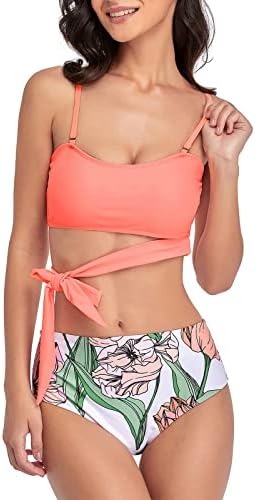 Miashui Biquini Halter Top junior cintura de biquíni terno de banho de maiô feminino