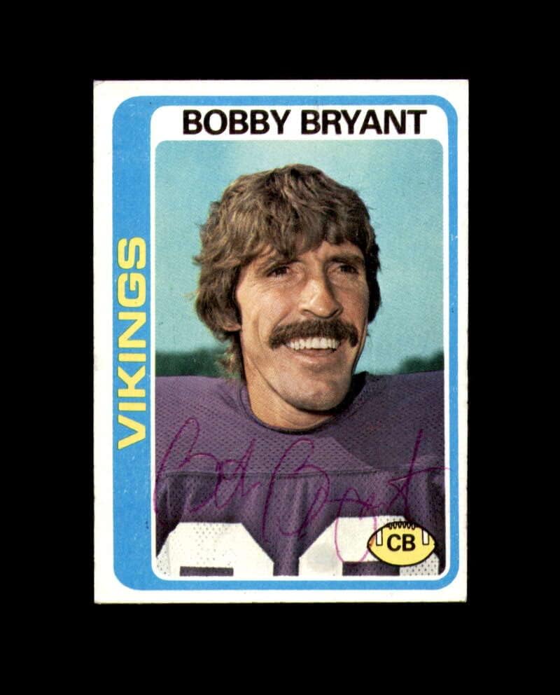 Bobby Bryant assinou a mão de 1978 Topps Minnesota Vikings Autograph