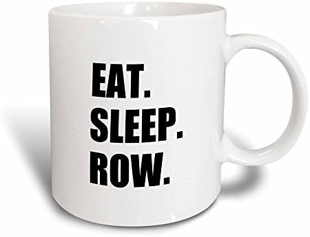 3drose Eat Sleep Row - Gift Fun para entusiastas de remo Relador de Remote Black Text - Canecas