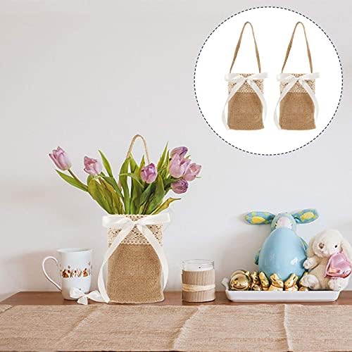 AMOSFUN 2PCS Pequeno cesto de flor de casamento fofo Bolsas decorativas de secmita