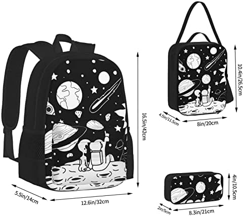 Astronauta de Ognot e Impressão Alienada Backpack Adolescentes Adolescentes Garotas Bolsas Escolares Bolsa de Livro com Bolsa