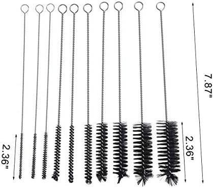 Brush de limpador de tubos 10pcs Cerdas naturais e sintéticas Boas ferramentas de pia de limpeza para limpeza de garrafa, tubo, jarro