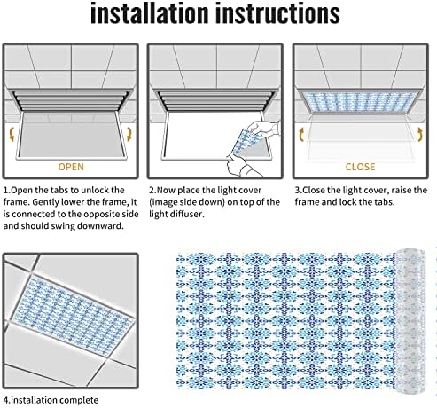 Tampas de luz fluorescentes para painéis de difusor de luz de teto painéis de padrão-fluorescentes de padrões-moraccanos para o escritório