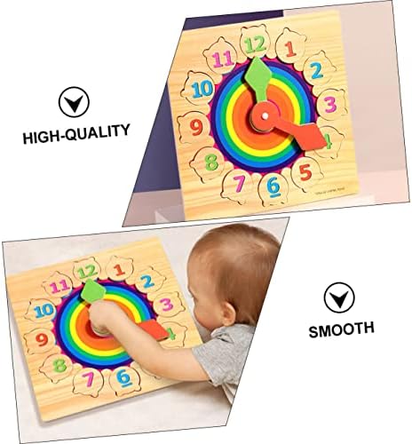 Toyvian 1 Set Block Block Clock Digital Crianças Toys Educacional Toys Childrens Kids Relógio Rainbow Clock Block Puzzle