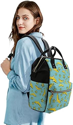 Funnystar Bananas Dolphin Bolsa de fraldas estampada Bagpack Bags Saco de ombro à prova d'água para mamãe e papai