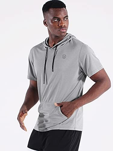 Camisa de corrida masculina de neleus 3 pacote de malha seca de malha esportiva camisas com capuzes