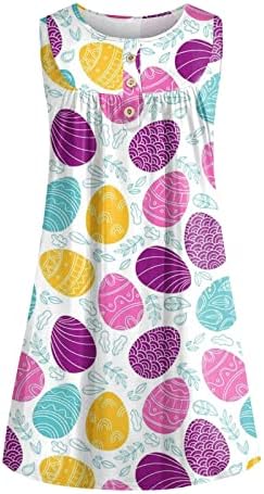 DyGuyt Sundresses for Women, vestido de verão elegante vestido de páscoa de impressão