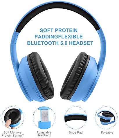 Lobkin Wireless Bluetooth Headphones, fones de ouvido com o excesso de orelha com microfone HD embutido, 40h de jogo, sem