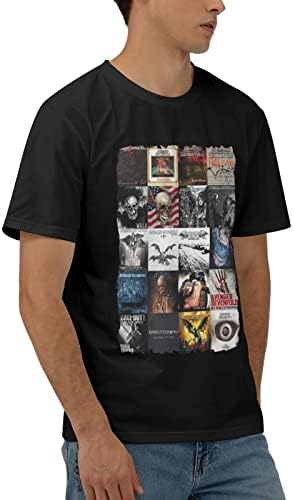 Camiseta de música heavy metal camiseta de algodão masculino Top Top Teen Funny Funny Camiseta Camiseta