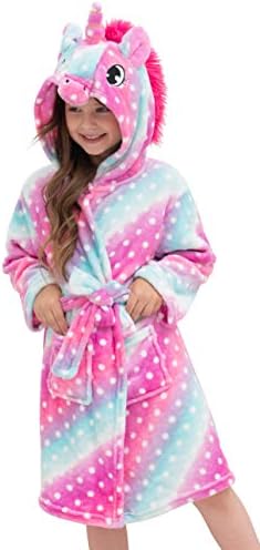 Doutor Unicorn Soft Unicorn Capuz Dots Bathrobe Awear - Presentes de unicórnio para meninas