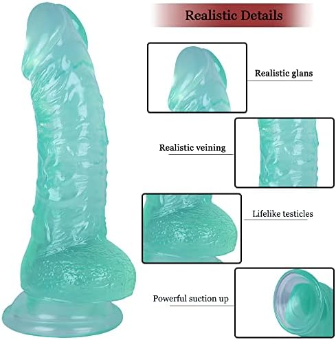 Dildo realista de silicone de 8 polegadas, Big Dildo parece pele para mulheres com forte copo de sucção para brincar