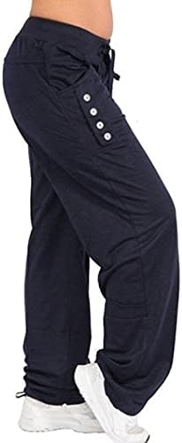 Calça de moletom feminina de jorasa, calça de moletom de grandes dimensões com calça de cinto calça de moletom reto com calça de