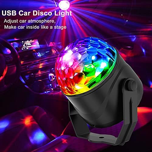 Apoesar [2-PACK] Disco Party Lights Strobe Light Plug in Stage Light for Car Home Room de dança Festas de Aniversário