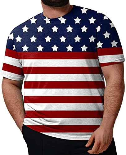 Camiseta de bandeira dos EUA para homens 4 de julho Memorial Day Presente Camista