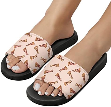 Pizza Pattern Slippers for Women/Men Pvc Home Slippers Sandálias e chinelos não deslizantes para a praia ao ar livre 43