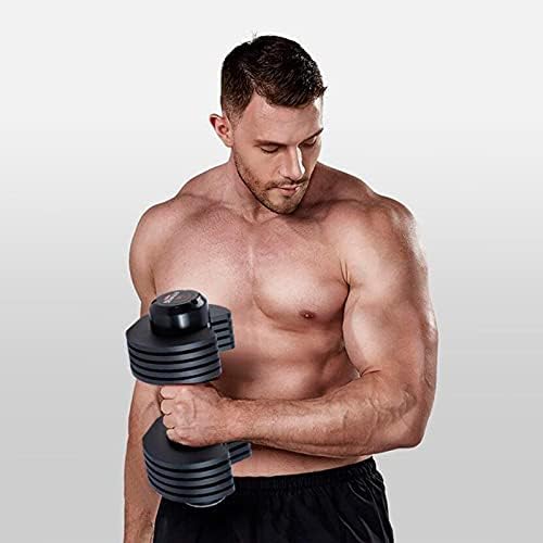 Liuxr Dumbbell ajustável, haltere para homens e mulheres com alça de metal anti-deslizamento, ajuste rápido o peso girando a