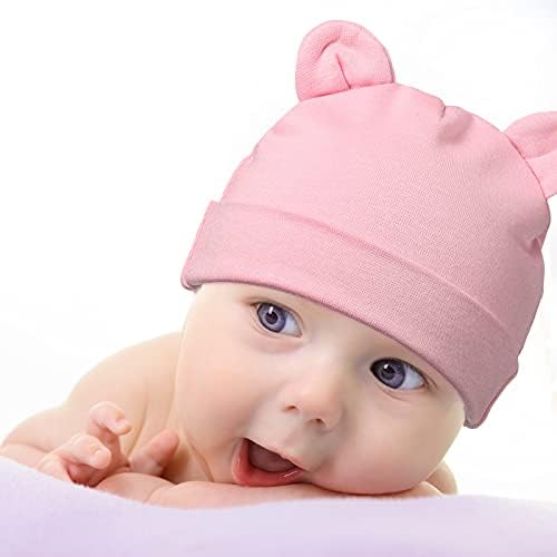 8 peças chapéus de bebê recém -nascidos e luvas definem orelhas de urso grãos sem luvas de arranhões