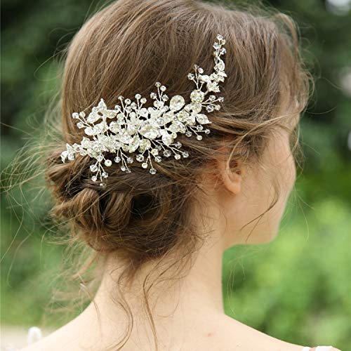 Aw Bridal Wedding Hair Clip Hair Hair Pente Stromestones Acessórios de Cabelo de Casamento Para Noivas Flor Girl