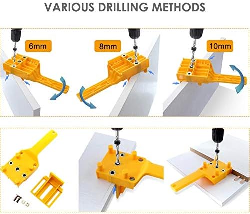 Llryn Quick Wood Doweling Jig Abs ABS Handheld Drill Brill Hole System System Fit 6/8/10mm Frill Bit Hole Burs