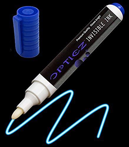Opticz UV Blacklight Reactive Grande Dica Invisível Marcador de tinta, azul