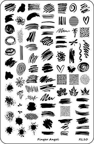 FingerAngel 4pcs xl unhas pratos de carimbo de arte com placas de imagem de carimbo Coleção Manicure Tools Plate
