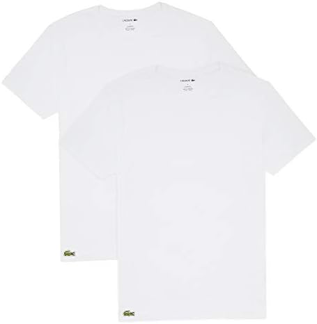 Lacoste masculino de algodão casual de algodão 2 camisetas de pacote de pacote