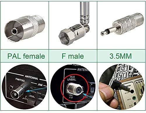 Antena telescópica FM + antena de rádio FM +300 ohm a 75 ohm FM T TIPO ANTENA