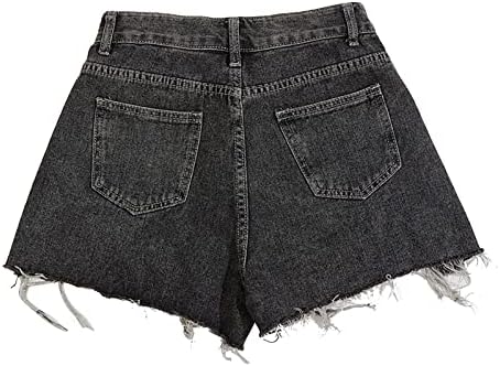 ETHKIA MULHER CANTA HIGH CANTELA MODA DE VIDA MULHERES CAIS ALTA CILA ESTAGADO ELÁSTICA ELÁSTICA BLACK CINZ BLACK SHORTS JEAN