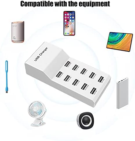 Estação de carregamento USB, usina elétrica de 10 portas, adaptador de carregador de parede USB, carregador USB de