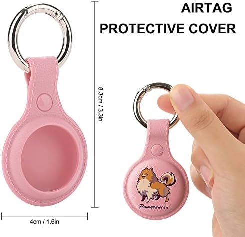 Suporte fofo da pomerânia para airtag anel de chave TPU Proteção Caso Localizador de capa Tag para carteira Pets