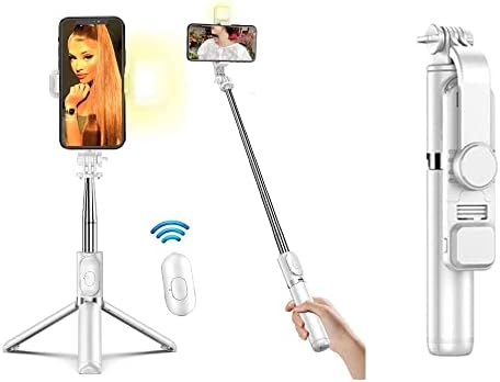 Sticks Wireless Bluetooth Selfie Stick Tripé portátil dobrável com preenchimento de controle remoto do obturador Eesll