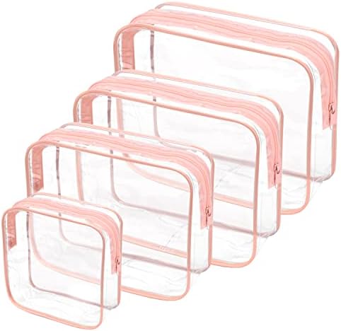 Saco de cosméticos transparentes EVDIAGD, 4 PCS Sacos de maquiagem cosméticos à prova d'água, sacos de armazenamento de organizador