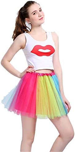 Tutus atlético feminino vefungyan elástico 4 camadas TULLE TUTU SAIA | Saias coloridas em corrida | O tamanho é mais