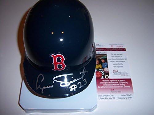 Luis Tiant Redsox JSA/CoA Mini capacete assinado - Mini capacetes MLB autografados