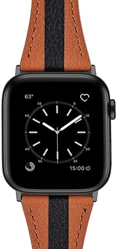 Bandas de couro Hepsun compatíveis com Apple Watch 41mm 40mm Banda 38mm Banda Soft vintage de couro genuíno genuíno