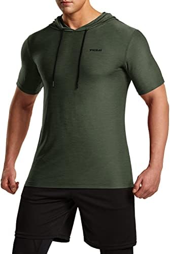 TSLA 3 pacote de manga curta masculina moletons de pulôvera, camisas de treino em ajuste seco, fitness atlética e camisa de academia