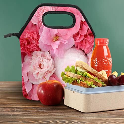 Lunchagem Guerotkr para homens, lancheira isolada, lancheira para adultos, padrão de flor de rosa rosa