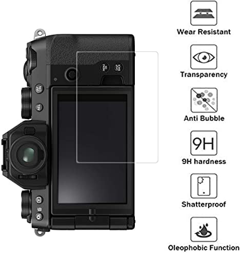 Vidro protetor da tela VIESUP para câmera Fujifilm X-S10, [2-PACK] 9H DUED SLUFERED ANTI-BUBLE ANTI-RURCK ULTRA-CLEAR